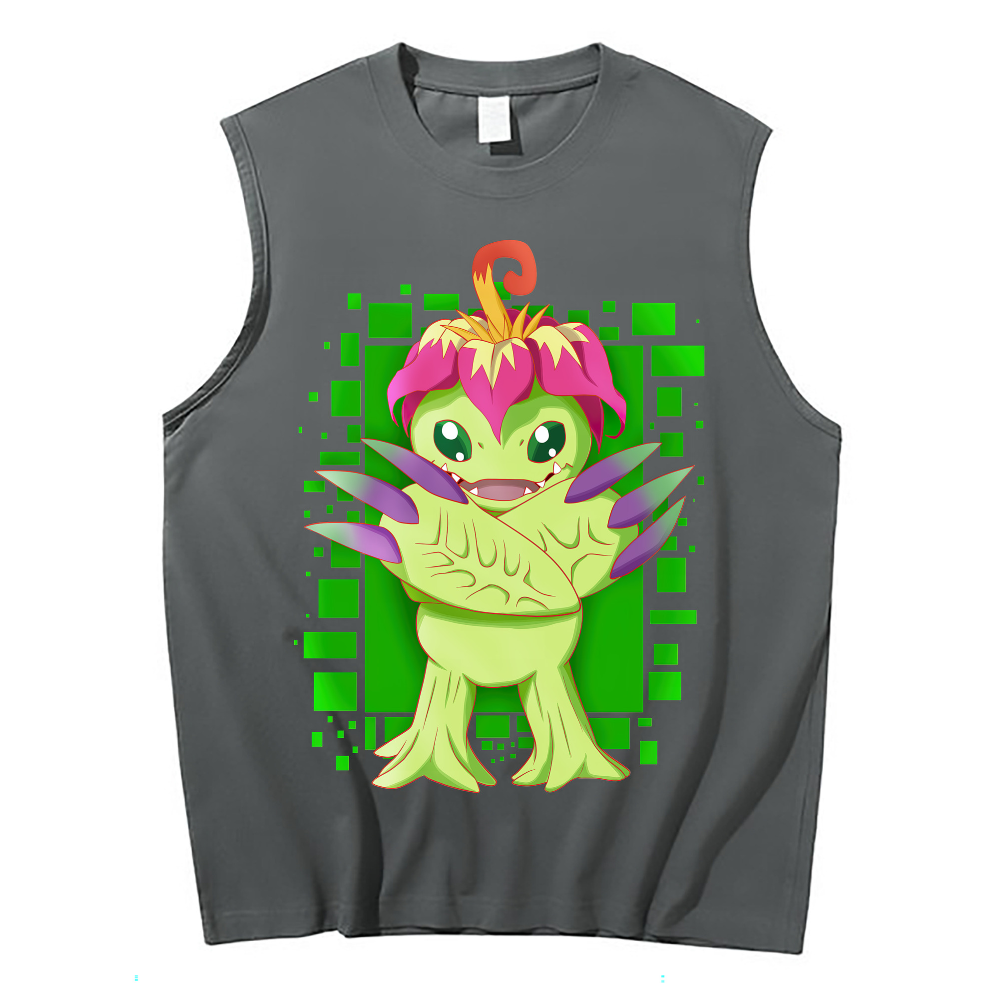 （画像用） Digimon デジタルモンスター/デジモン コットン100％タンクトップ（フロントプリント）